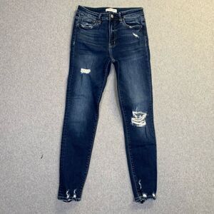 Brunch High Rise Cuffed Skinny jeans womens 29 distressed dark wash